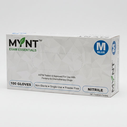 EXAM ESSENTIALS - Nitrile Gloves - Blue - 100 Count