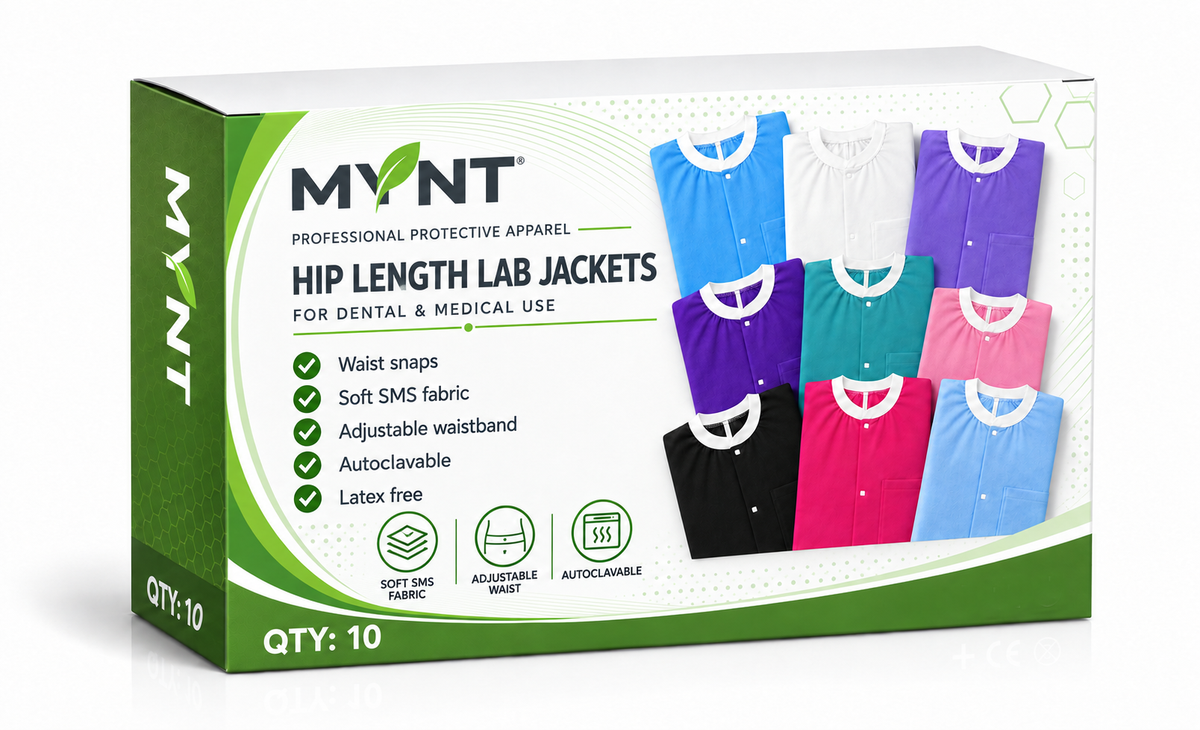 Hip Length Lab Jackets With Waist Snaps