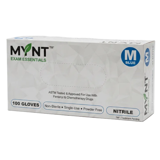 EXAM ESSENTIALS - Nitrile Gloves - Blue - 100 Count